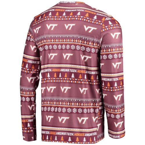 Herren Concepts Sport weinrot Virginia Tech Hokies hässlicher Pullover Langarm Oberteil - Bild 3 von 5