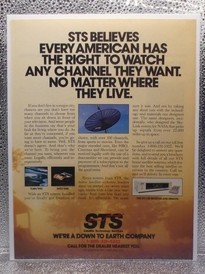 VTG STS Home Satellite Technology Services 1986 Print Advertising Full Page Ad