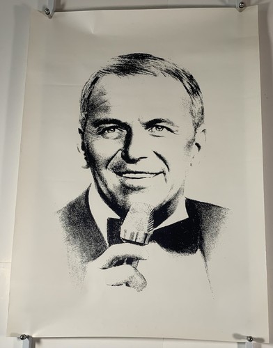 Frank Sinatra Vintage Poster 18.5 X 26” Black White Glossy Estate Find Rat Pack - Picture 2 of 5