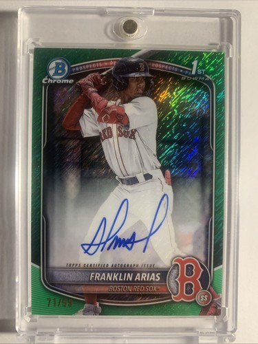 2025 Bowman Chrome 1st Franklin Arias Auto Green Shimmer Refractor /99