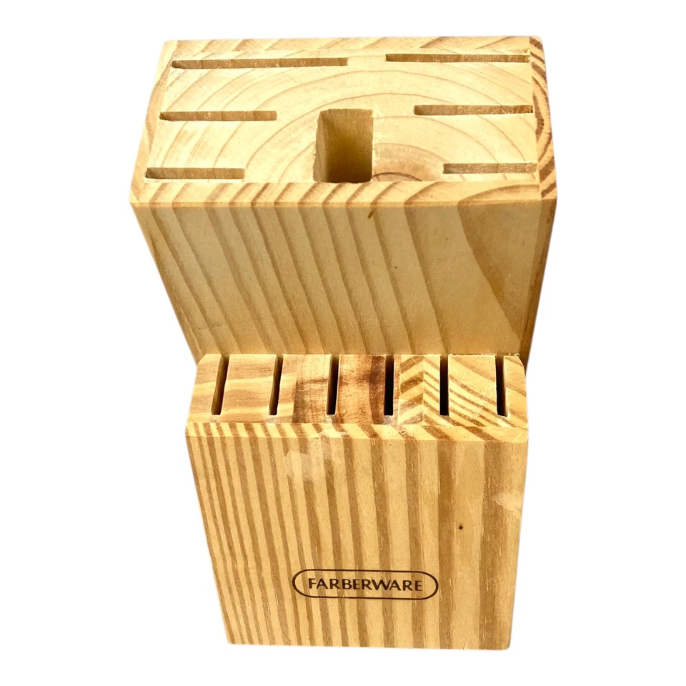 Bloque de cuchillos FarberWare 13 ranuras madera acabado natural bloque ligero solo BONITO Foto 3 de 4