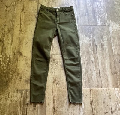 ZARA Basic Z1975 Denim Raw Hem Ankle Green Jeans Women s 4