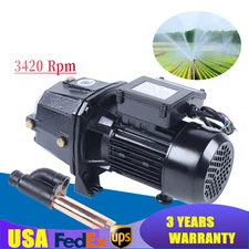 1 HP Convertible Pump Shallow/Deep Well Jet Pump w/ Ejector Kit Well Depth Up...