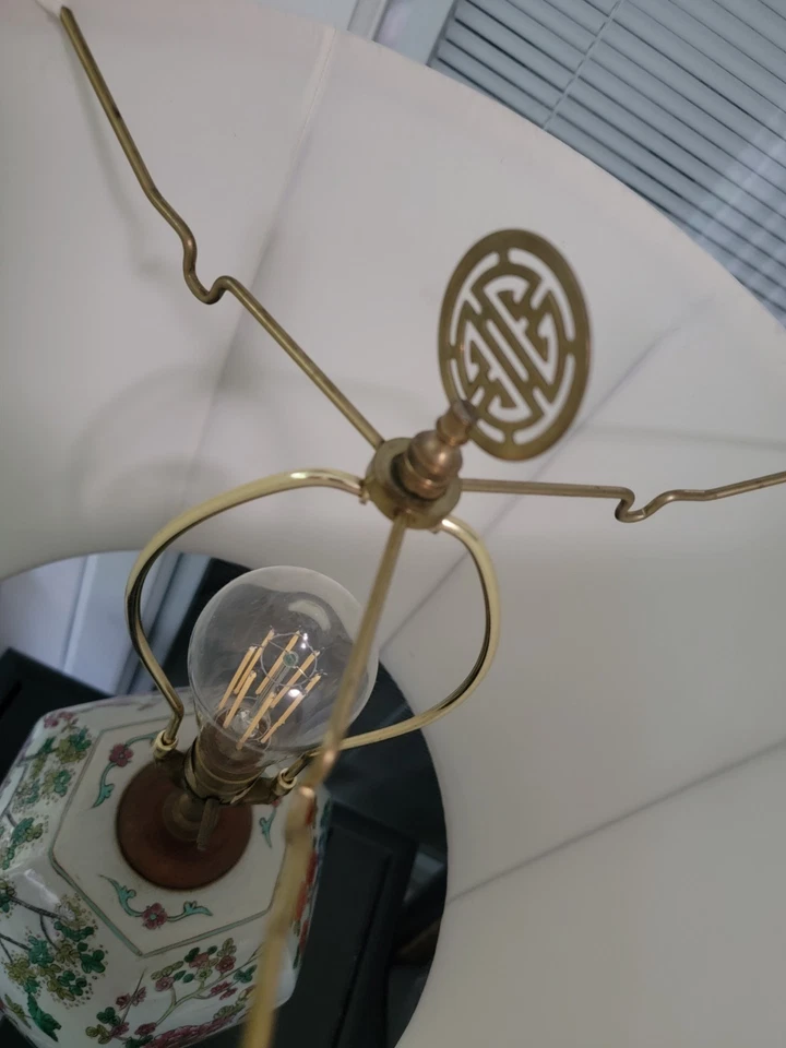 Lámpara jarrón de porcelana china pintada a mano Foto 4 de 4