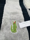 LACOSTE  Bath Towel 100% Cotton 30" x 52" Gray Big Crocodile Logo Bathroom Nwt