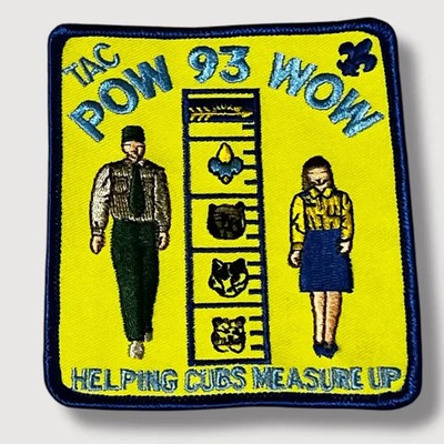 Boy Scouts TAC Pow Wow 93 Helping Cubs Measure Up Vintage Patch JBX