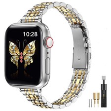 Slim Metal Band Compatible with Apple Watch Band 49mm Ultra3/2/1 46mm 11 10,45mm