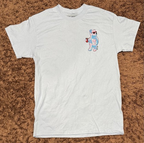 NWOT Riot Society Blue Flamingo Bear Graphic T-Shirt USA Streetwear Medium M - Picture 2 of 10