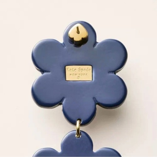 Kate Spade New York x Target Floral Linear Blue Earrings New with Tags/Box - Picture 3 of 7