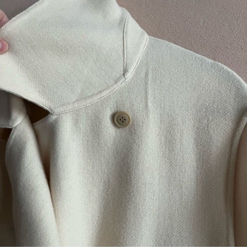 Uniqlo x Ines de la Fressange NEW Wool Blend Double Face Coat Cream Natural in L - Picture 9 of 16