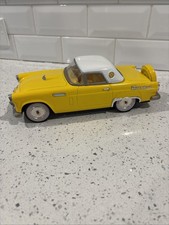 Tin Japan Toy Car Thunderbird 1956 Yellow Model White Top