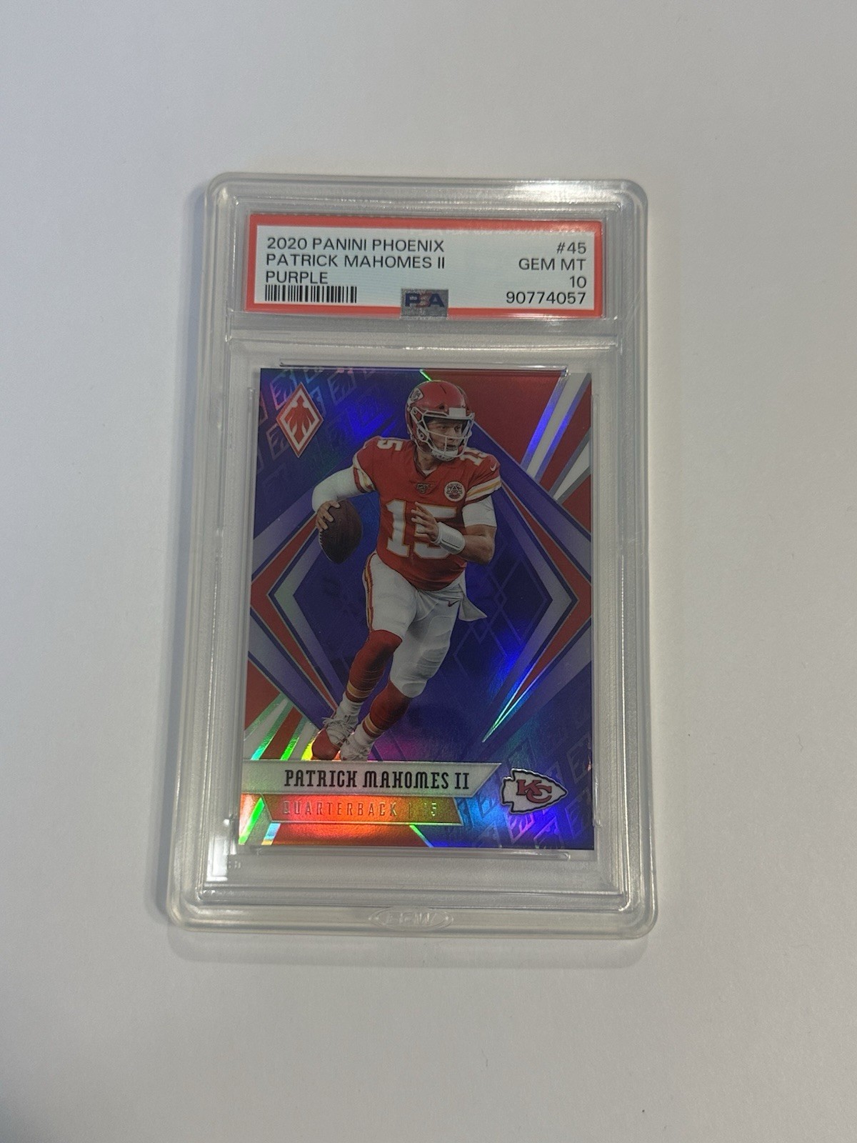 2020 Patrick Mahomes II Panini Phoenix Purple #45 PSA 10 Kansas City Chiefs /149