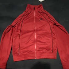 Jordan Air Boys Red Track Jacket Full Zip Size M with Pockets