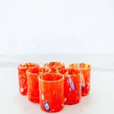 MurArt Bicchieri da Liquore di Murano Collezione B1 Set da 6 bicchieri da 30ml