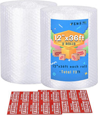 Nylon Bubble Cushioning Rolls 72 Ft 12 Inch Width Packing Materials 3/16" AIR Bu