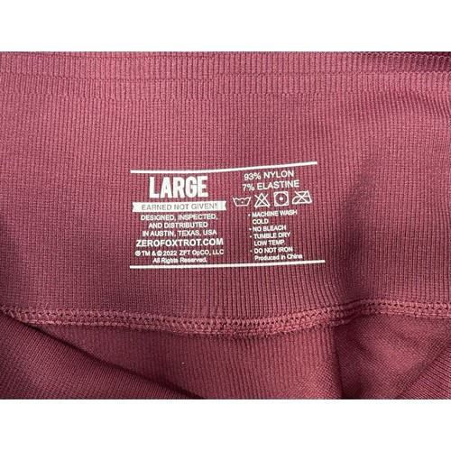 Zero Foxtrot Womens Large Burgundy Laser Cut HighRise BootyLift Leggings Contour - Picture 10 of 12