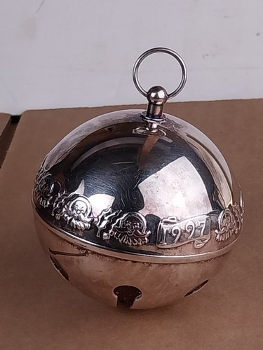 1997 Wallace 27th Year Edition Annual Silver Sleigh Bell Christmas Ornament