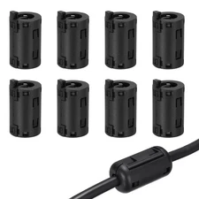 11mm Clip-on Ferrite Ring Core for Cable, Black 8pcs