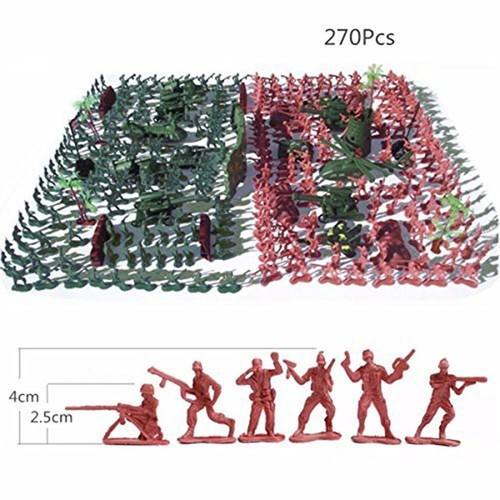 270 Pièces Soldat En Plastique 4cm Figurines De L'armée Playset Armée - Imagen 5 de 7