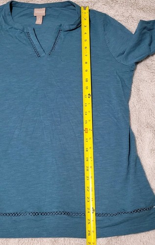 Chicos 2 Top 3/4 Arm blau Cutout Details klassisch künstlerisch reif Boho - Bild 8 von 8