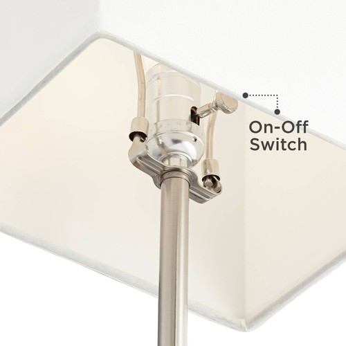 Franco Modern Table Lamps 26 1/2" High Set of 2 Brushed Nickel USB Port Bedroom - Picture 8 of 8