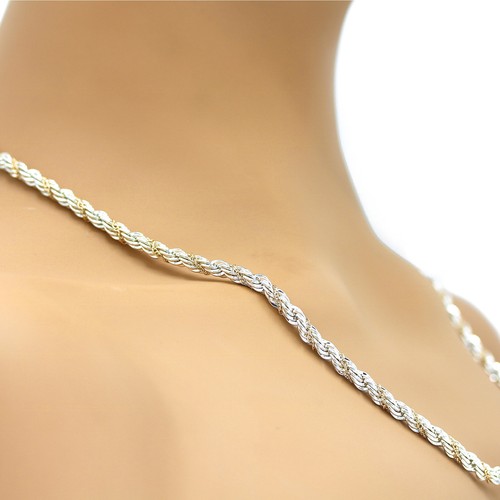 Tiffany und Co. Halskette Sterlingsilber und Gold gedrehtes Seil - Bild 3 von 5