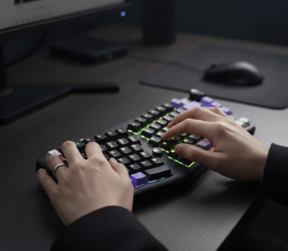 LEOBOG Alice A75 Non stick Wireless 83 Key bit Gaming Keyboard RGB Black, Purple - Image 4 of 4