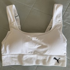 PUMA Seamless Wicking Convertible Strap Sports Bra, White Size M NWOT