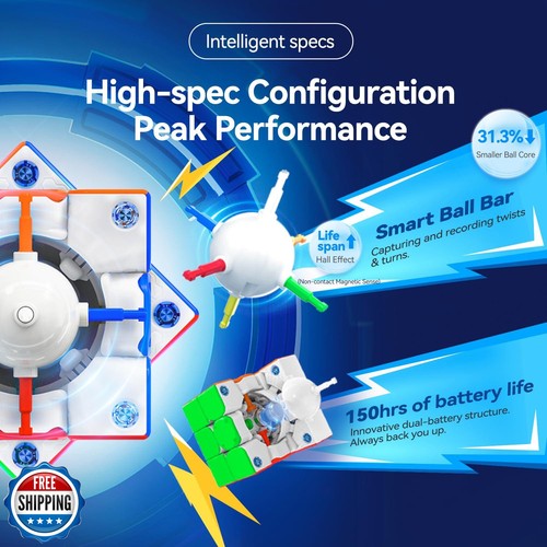 GAN 356 i Carry E, Smart Speed Cube 3x3 Magnetic Connected Electronic Bluetoo - Picture 4 of 5
