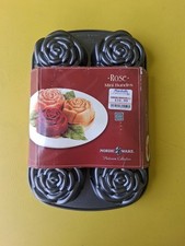 Nordic Ware Mini Rose Bundt Heavy Cast Aluminum Pan Platinum Collection USA