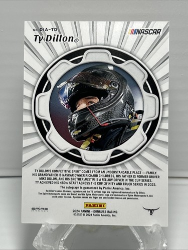 Panini Donruss 2024 - Ty Dillon 20/25 - Naranja - Marcado - Automático #DIA-TD - Imagen 3 de 3