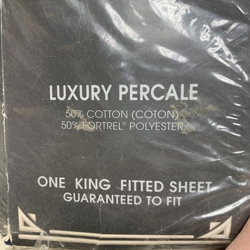 Vintage Royal Family by Cannon USA Navy Blue fitted king sheet Luxury Perscale - Picture 14 of 14
