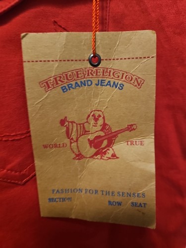 True Religion Brand Unisex Red Skinny Jeans Size 36 - Picture 4 of 10