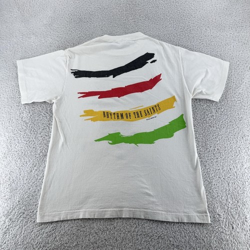 Vintage Paul Simon Shirt Mens Large White Rhythm of the Saints Tour Tee 90s Band - Picture 5 of 10