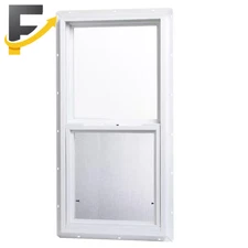 18 In. X 36 In. Single-Pane Vinyl Single Hung Utility/Shed Window with Screen