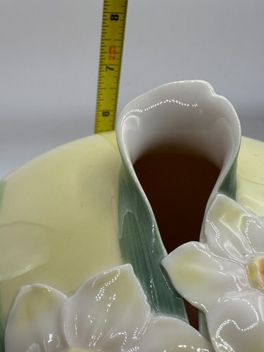 Franz Narzisse Blume Skulptur Porzellan Runde Vase Signiert Datiert Doris Teng - Bild 14 von 18