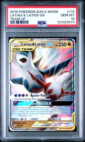 Latias & Latios GX SM - Team Up #113 (2019) Ultra Rare Holo PSA 10 Pokemon
