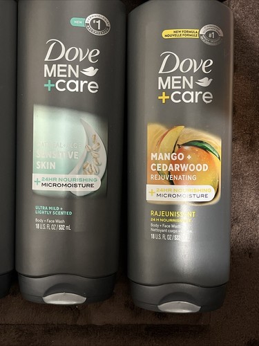 Lot of 8 Dove Men +Care Body Plus Face Wash Micromoisture Variety Pack 18 Fl Oz - Picture 4 of 5