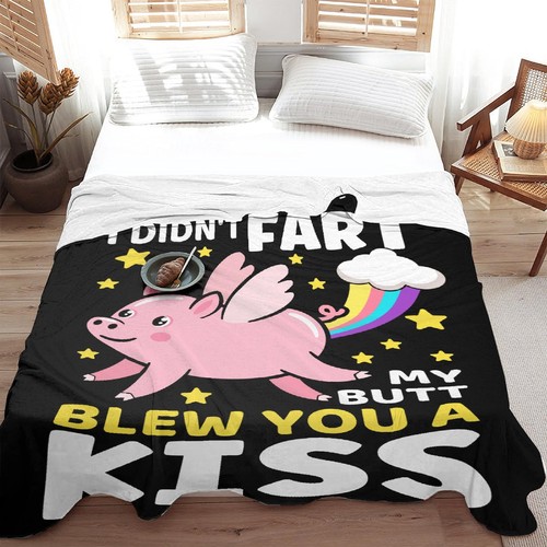 Lustige Schwein Decke Geschenk für Mädchen Jungen - 40x50 cm Weich Flanell Überwürfe Blanko... - Bild 5 von 9