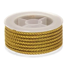 Nylon Thread Twine Beading Cord 4mm Braided String 3.2M/10.5 Feet, Goldenrod