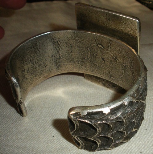 NAVAJO STEWART BILLIE SPIDER & SPIDER WEB CORAL STERLING SILVER BRACELET vafo - Picture 7 of 13
