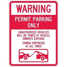 Lyle T1-1065-Eg_18X24 Permit Parking Sign, 24" Height, 18" Width, Aluminum,