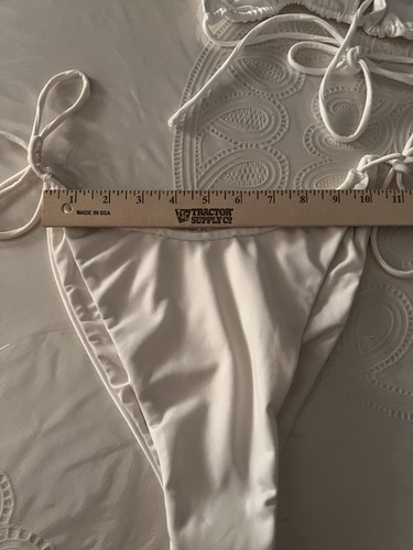SIX STORIES WEISSER 2-TEILIGER STRING-BIKINI BRAUT GLITZER AKZENT GRÖSSE 10 - Bild 10 von 13