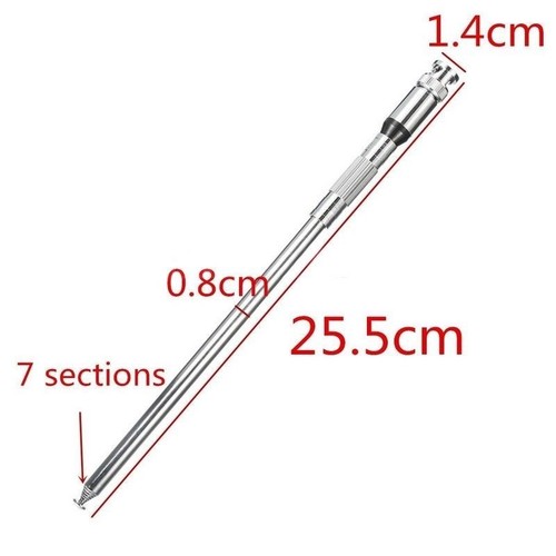 BNC Antenna Stainless steel 118-136MHZ High Gain Receiver FM radio electric toy - Zdjęcie 4 z 9