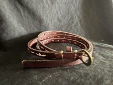 Women  s Extra Thin Brown Leather Belt