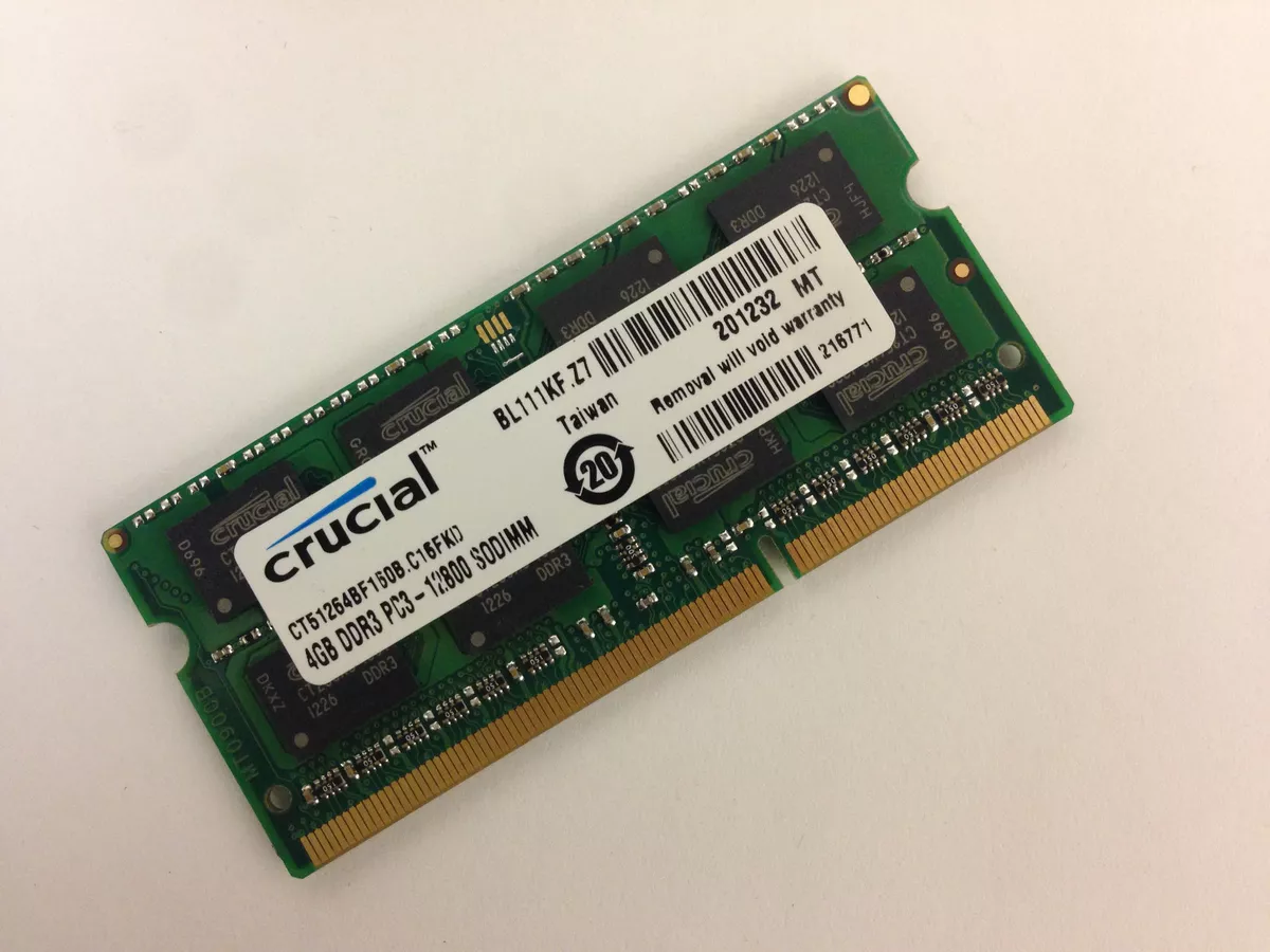 Crucial 4GB DDR3 1600 MHz PC3-12800 1.35V Laptop RAM Sodimm Memory DDR3L  1600 4G