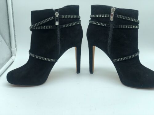 Vince Camuto Nuevas Botas de Gamuza Negras Estrás Talla 8 1/2 M Stiletto - Imagen 6 de 20