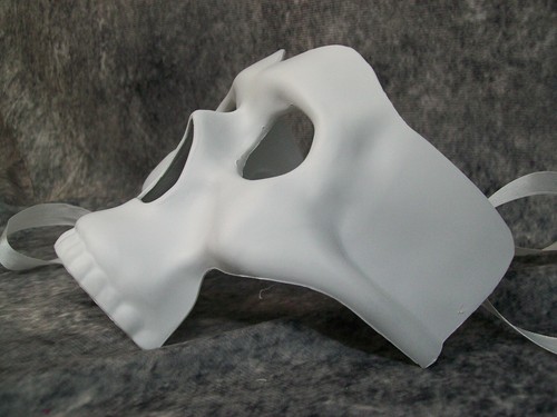 Creepy White Skull Eye Mask Haunted Skeleton Grim Reaper Grave Digger Undertaker - Picture 11 of 12