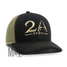 2nd Amendment 1791 AR-15 Style hat Black / Khaki cap Trucker Mesh Snapback
