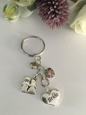 Just Married With Gift Box Wedding Gift .. Gift For The Groom....Key Ring....